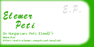 elemer peti business card